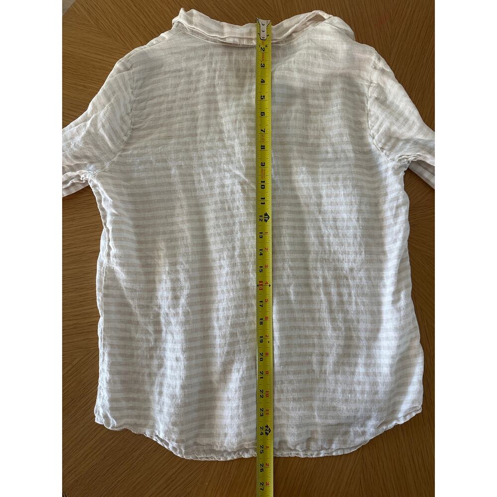 CP Shades Romy Linen Shirt Button Front Neutral Minimalist Lagonlook Stripes - Picture 7 of 9